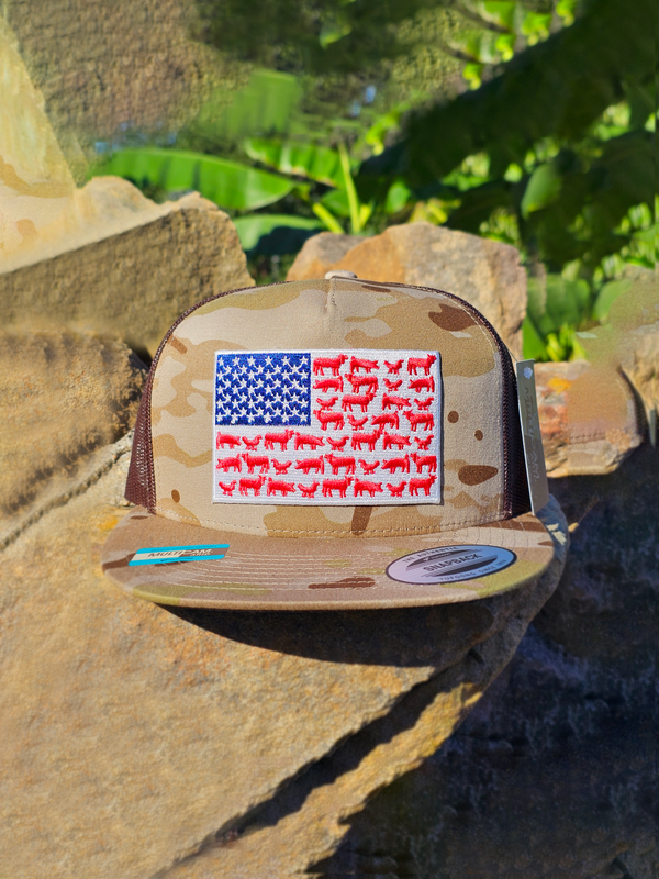 AFL - ANIMAL FLAG EMBROIDERY Cap (Camo Brown)