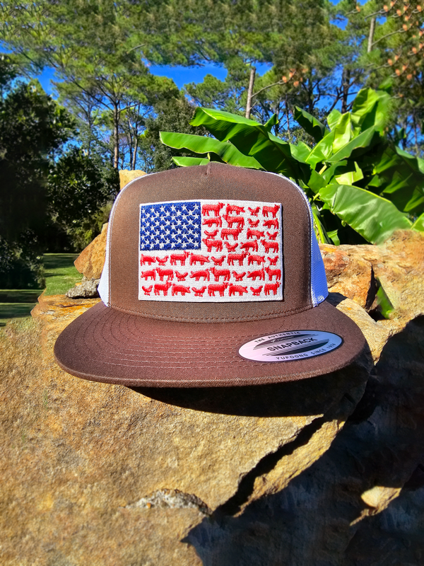 AFL - ANIMAL FLAG EMBROIDERY Cap (Brown with white)