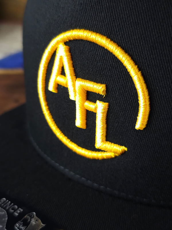 AFL - 3D Embroidery - 5 Panel Cotton Trucker Hats - [Black/ Gold]