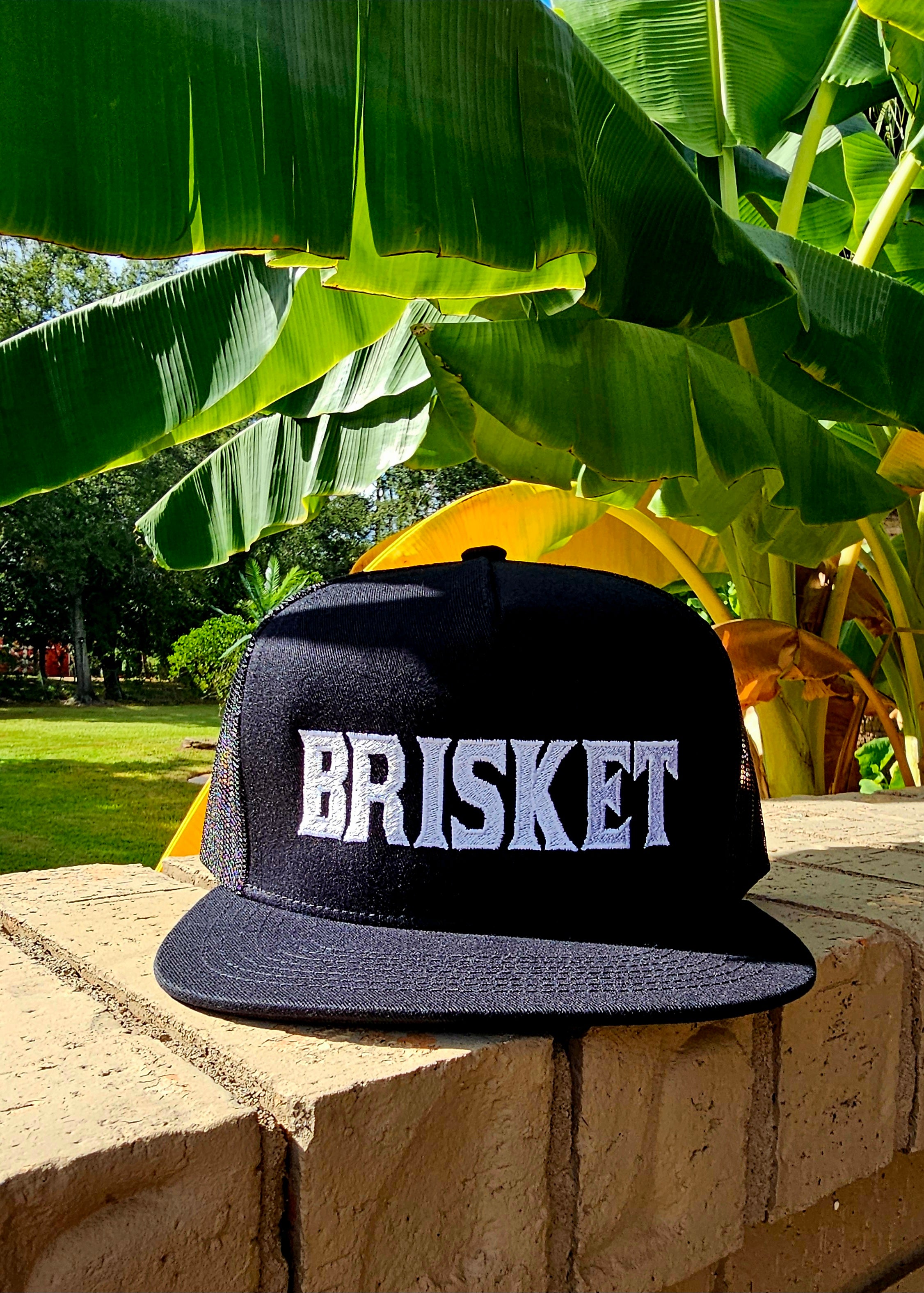 BRISKET - Wool Blend Trucker Hats [Black] [White Embroidery]