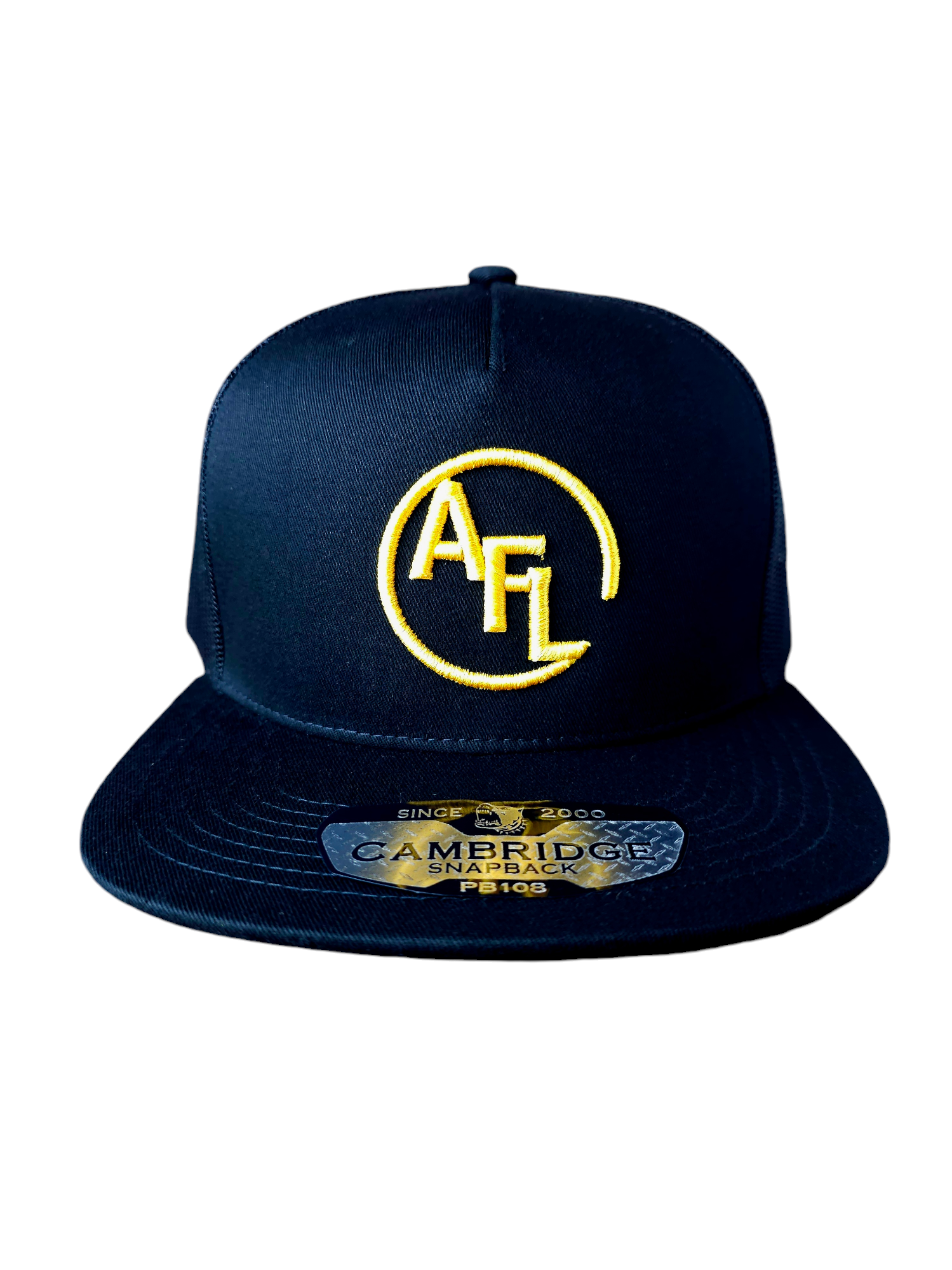 AFL - 3D Embroidery - 5 Panel Cotton Trucker Hats - [Black/ Gold]